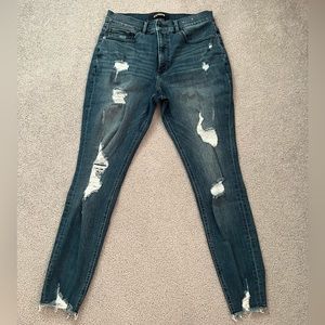 Express high rise ripped jeans